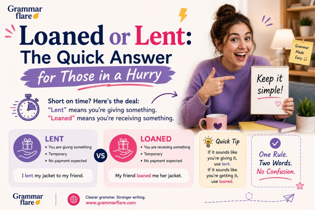 Loaned or Lent: The Quick Answer for Those in a Hurry