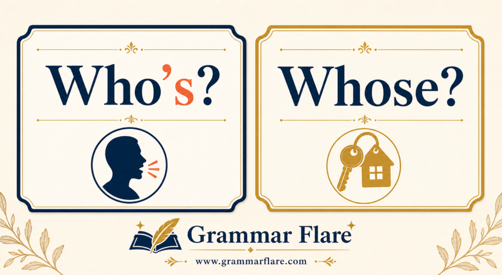Memory shortcut: who's signals a contraction, while whose points to ownership or connection.