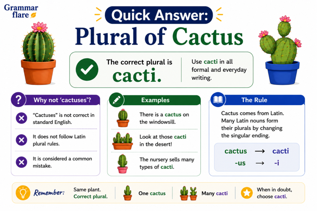Quick Answer to what is the Plural of Cactus?