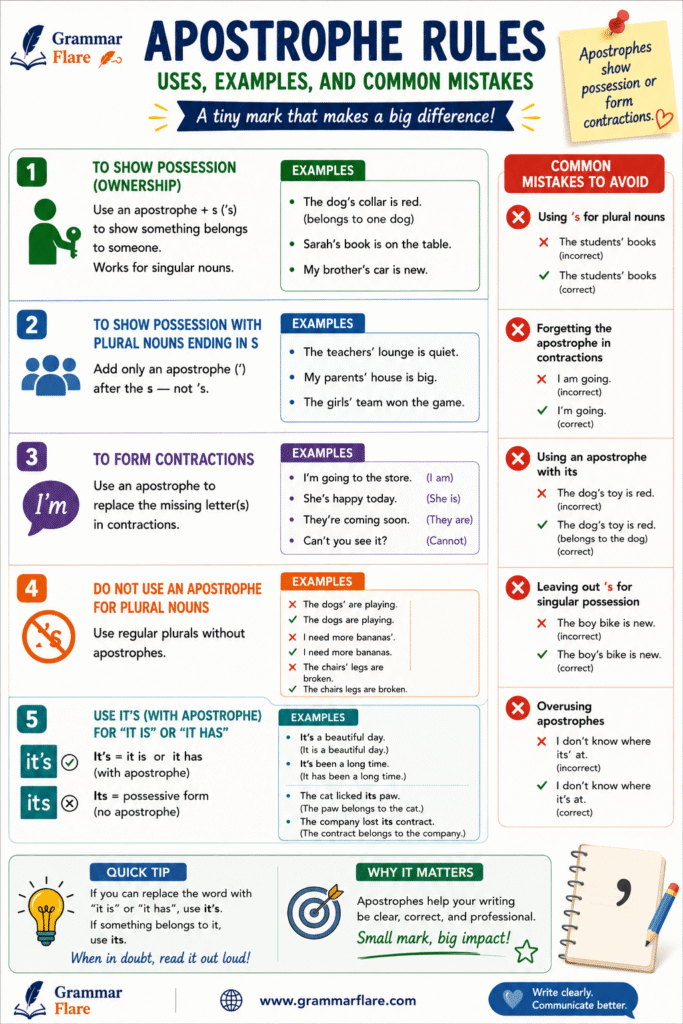 Apostrophe rules infographic