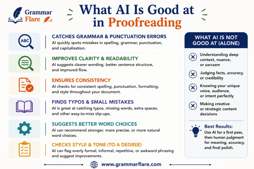 What AI Is Good at in Proofreading