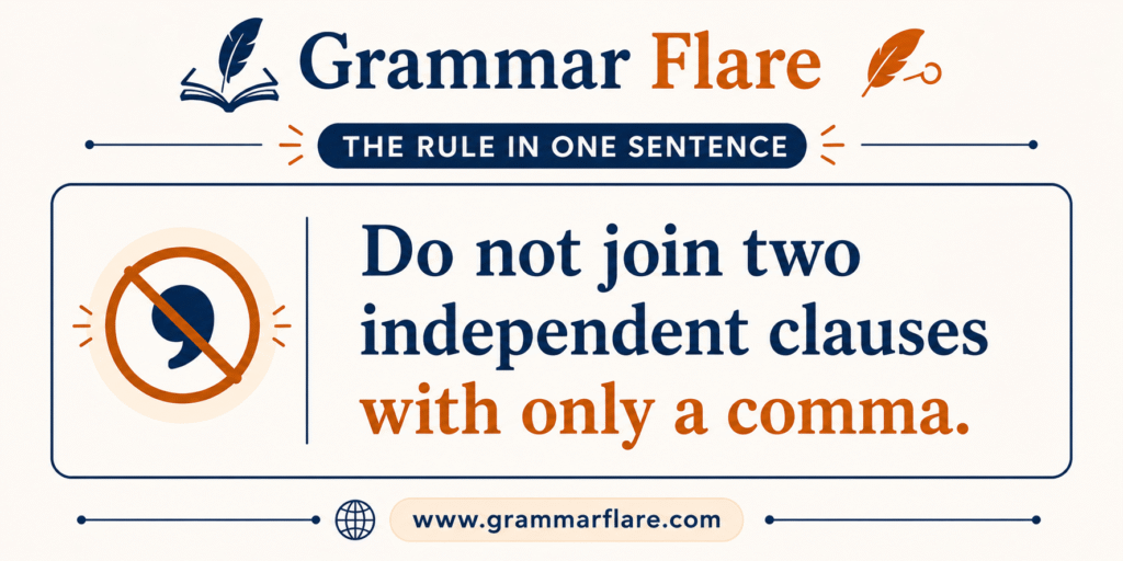 The in one sentence for How to Fix a Comma Splice?
