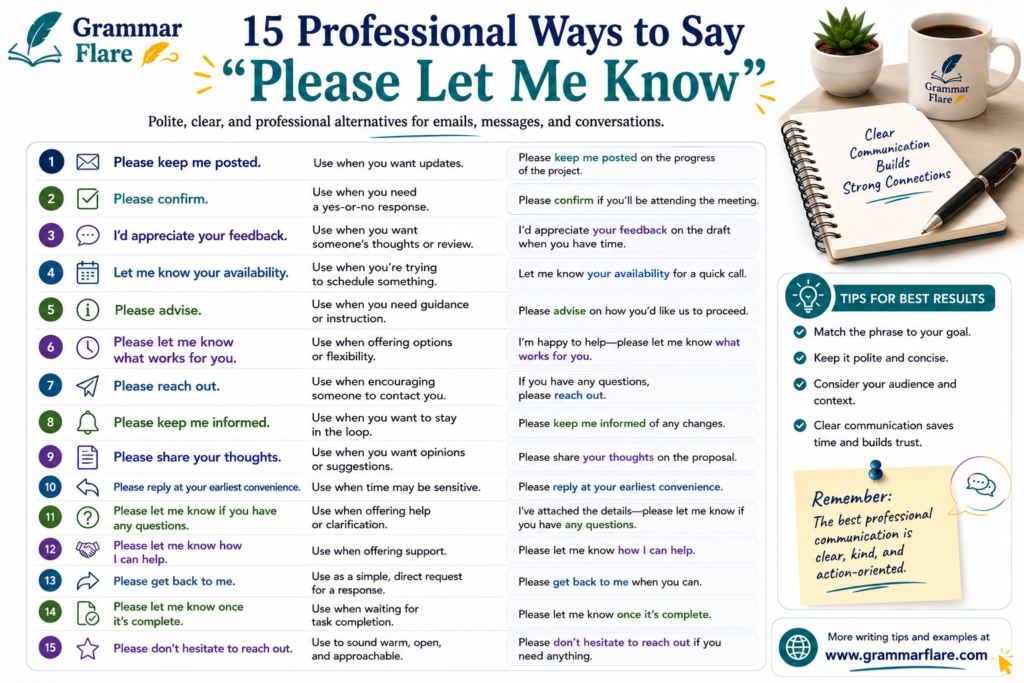 15 Professional Ways to Say "Please Let Me Know"