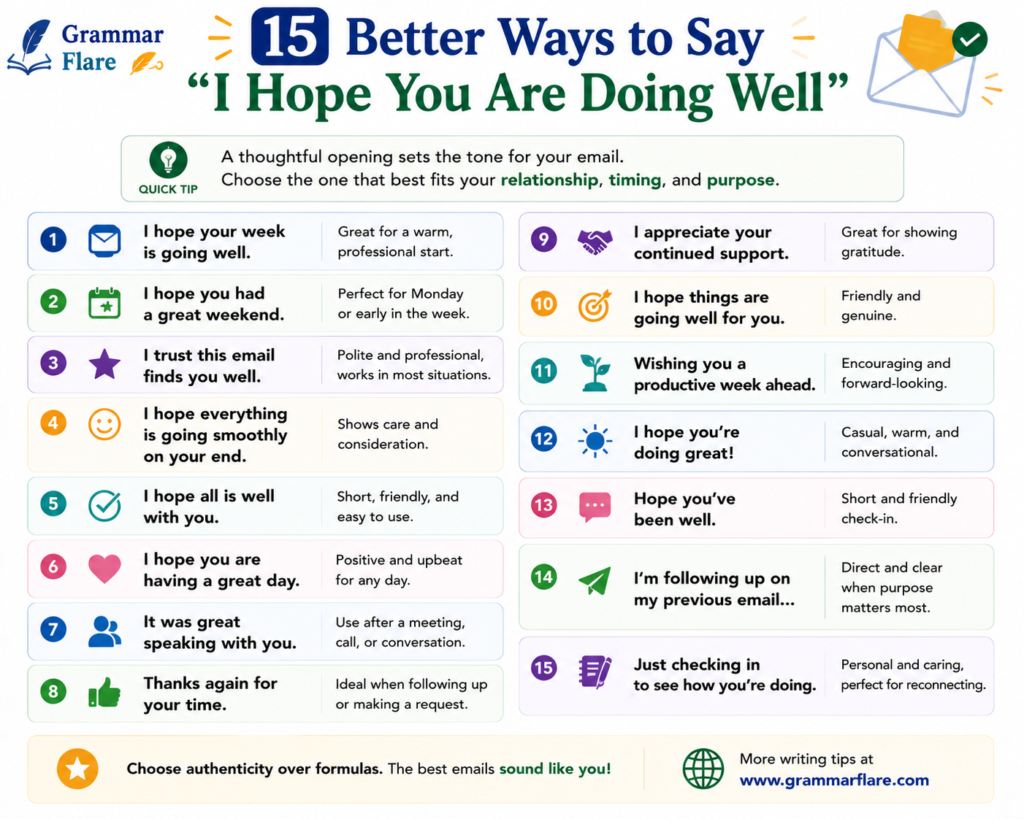 15 Better Ways to Say "I Hope You Are Doing Well"