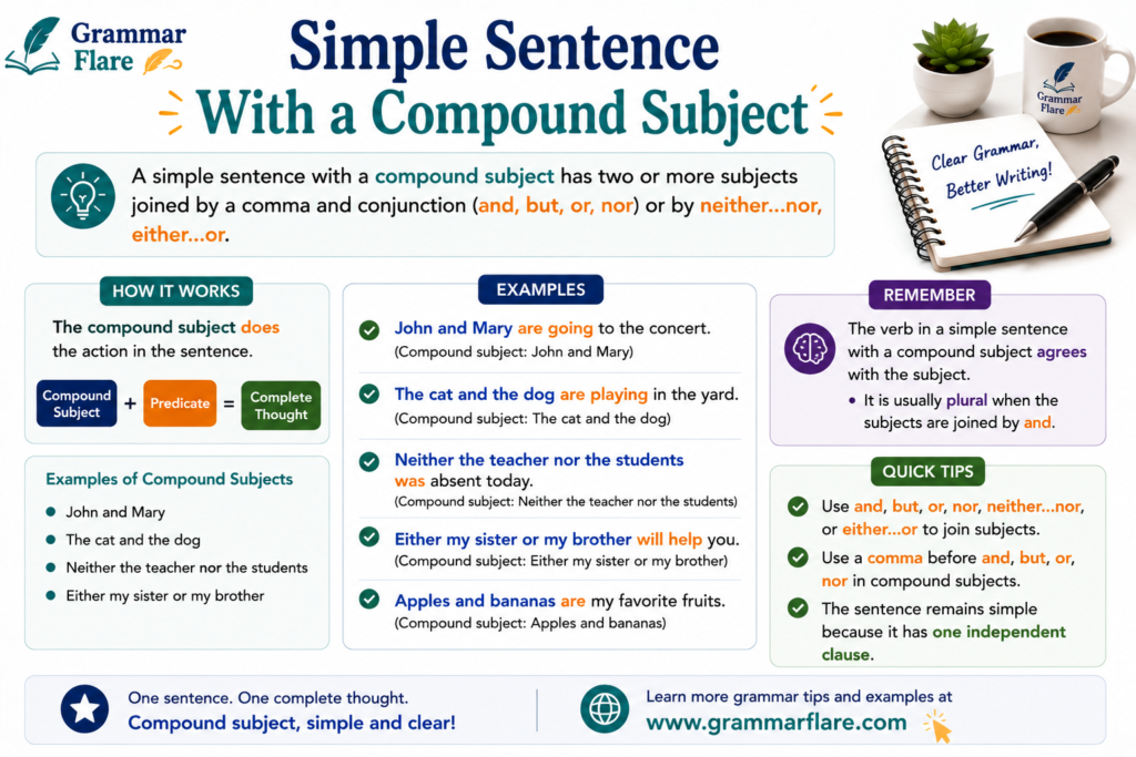 Simple Sentence With a Compound Subject