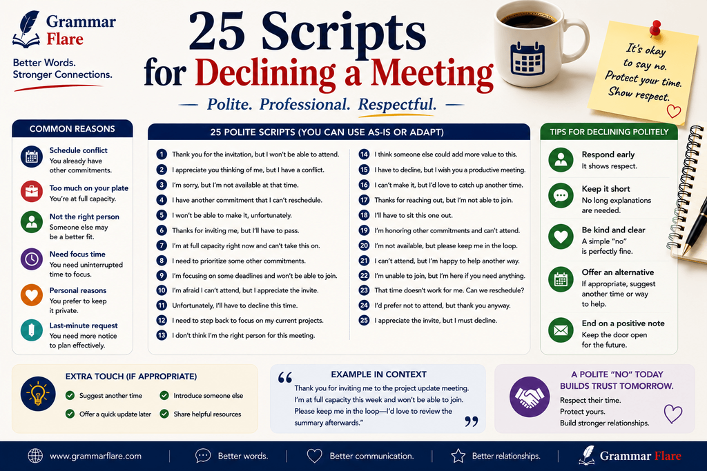 25 Scripts for Declining a Meeting